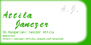 attila janczer business card